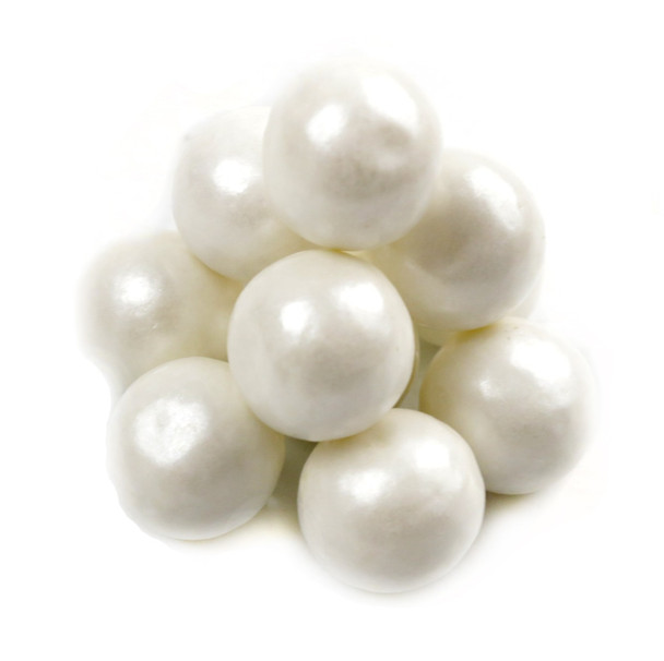 Pearl White, .5 inch gumballs, glamorous and pearl-like. 2lb quantity with approximately 550 pieces.
