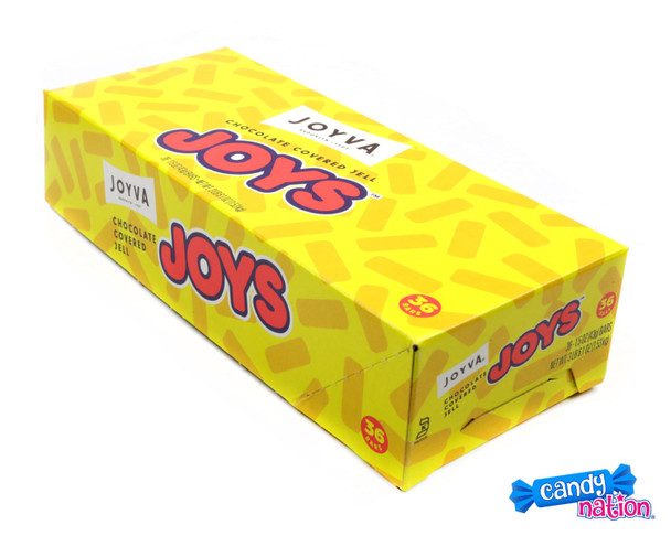 36 Joyva Joys, dark brown chocolate covered raspberry jelles with a sweet red jelly center, PARVE Kosher.