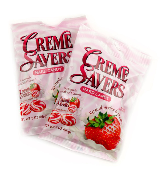 Creme  Savers Strawberry & Creme Hard Candy 3oz 12 Pack