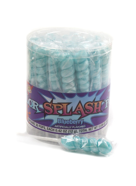 Pearl  Baby Blue Twist Lollipops 30 Piece 6 Count