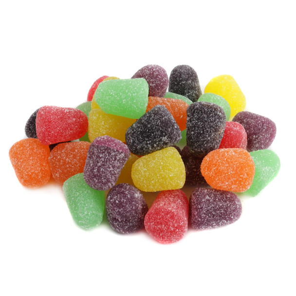 Zachary Spice Drops, 30 LB case. Red cinnamon, white peppermint, green spearmint, yellow sassafras, black licorice, orange clove candies.