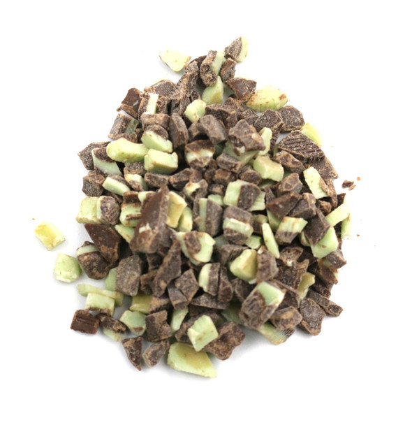 Twelve 10 oz Andes Mints baking chips bags, green, brown chocolate mint candy for desserts.