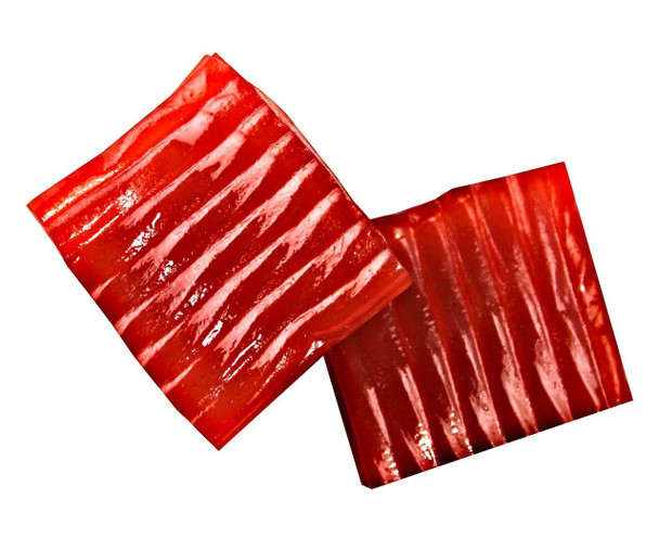 7.7 LB Red Licorice Tire Tracks, soft, chewy strawberry candy from Finland, unique tire track shape.