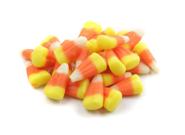 30lb box of classic white, orange, yellow Candy Corn. Bulk quantity with thousands of sweet, melty pieces inside.