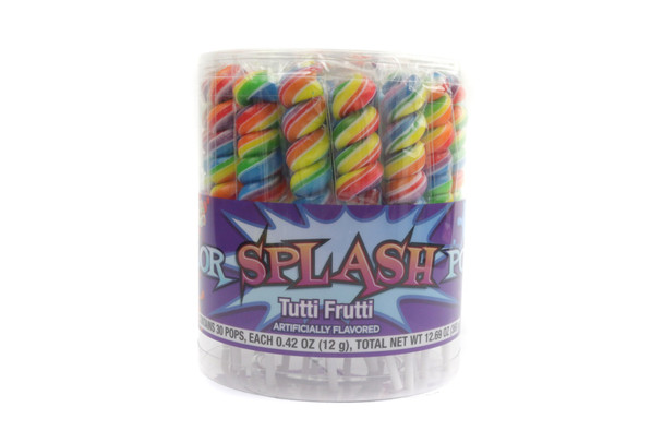 Rainbow twist lollipops, 30 count, individually wrapped, vibrant rainbow-colored swirls, 2.5-inch.
