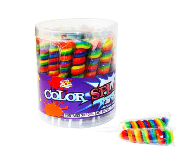 Rainbow  Twist Lollipops 30 Piece 6 Count