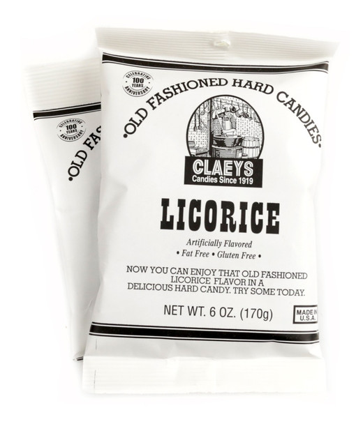 Claey's  Hard Candy Drops Black Licorice 24 Packs 6oz