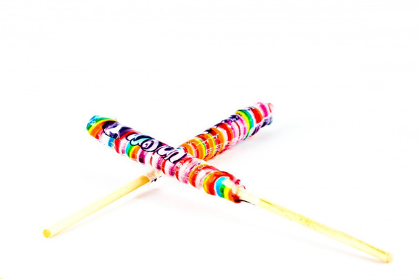 24 rainbow unicorn pops, 18 inches long.