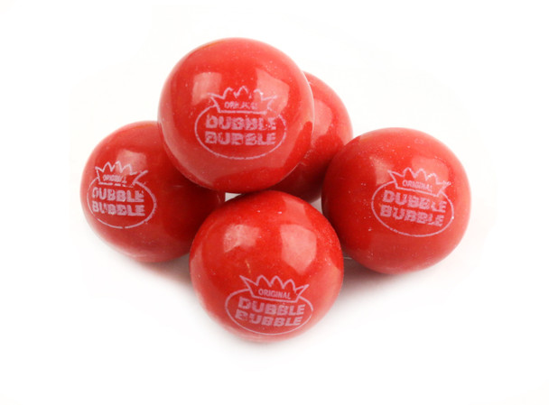 Dubble Bubble Hot Cinnamon Gumballs, bright red spicy 1-inch, 850 piece 15.5LB case.