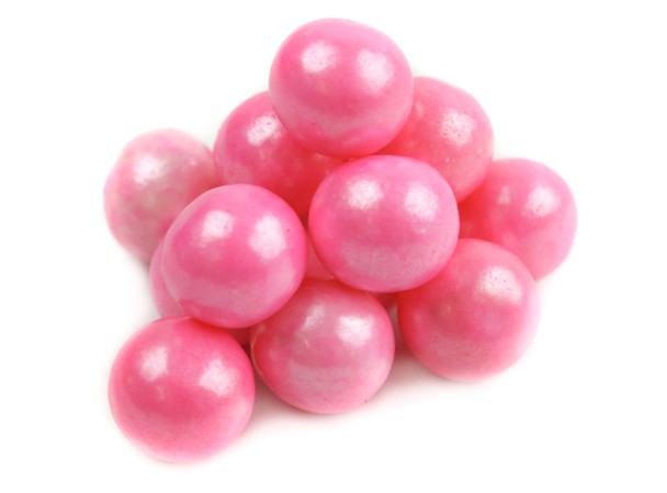 Pearl Pink, pearlescent .5 inch gumballs, 6 pack, 2lb. Light pink bubblegum candy, approx 550 pieces.