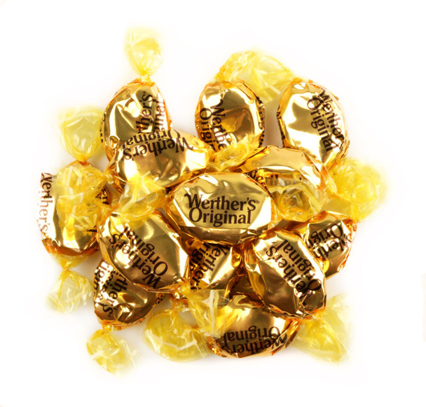 Werther's Original 6 count, 30oz bags of golden, individually wrapped, salted caramel butterscotch hard candies.