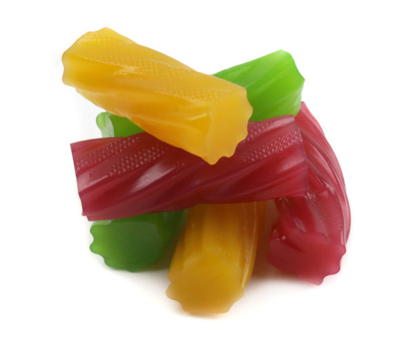 Colorful Australian mixed flavor licorice, a huge 15.4lb box filled with approximately 924 fruit-flavored pieces.