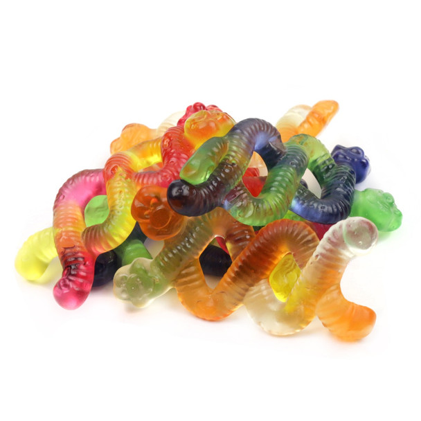 Herberts Best Criss Crawlers gummy worms, 2.2lb bulk, twisted snake shapes, sweet and sour with dual colorful strands.
