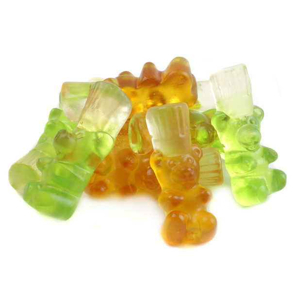 Herberts Best Caramel Apple Gummy Bears, 2.2LB bag, bright green, many bite-size candies, fall candy.