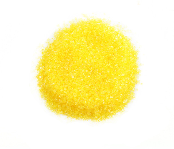Bright yellow sanding sugar, perfect for baking desserts and decorating treats. Vibrant Made in USA candy sprinkles.