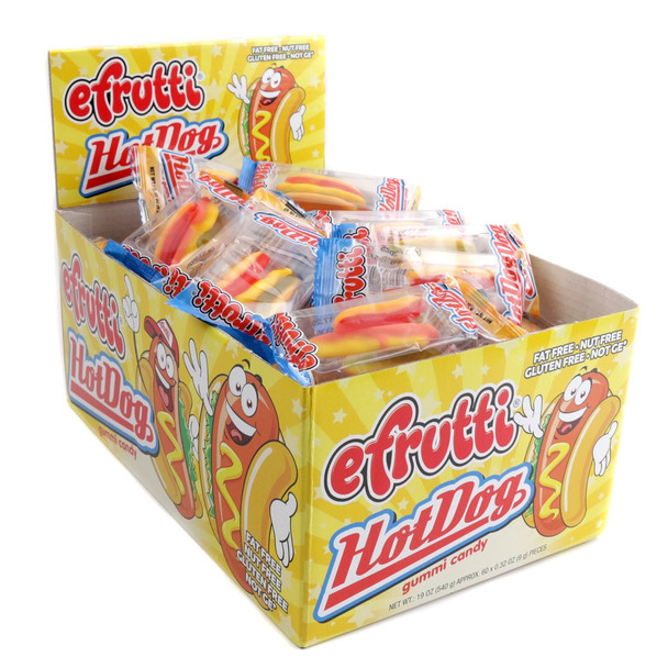 Gummy  Hot Dogs 60 Piece 8 Packs