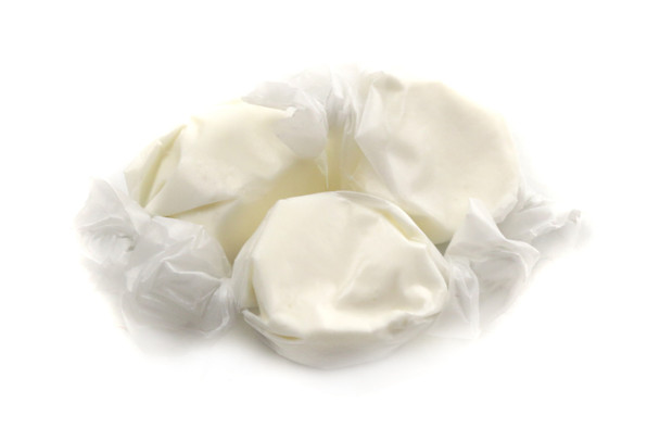 3lb bulk white Vanilla Salt Water Taffy, approx. 180 pieces.
