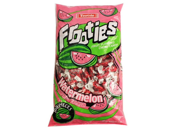 12 bags of 360 chewy, vibrant red Watermelon Frooties candy pieces, bulk.