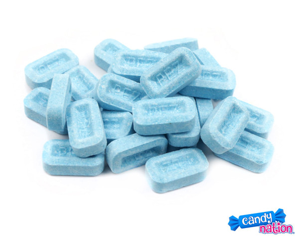 Pez Candy Sour Blue Raspberry, 20LB case. Bulk bright blue, sour and sweet Pez candy pieces.