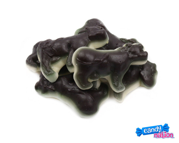 4LB 5 Pack black and white cow-shaped gummy candies, sweet fruity taste. Ideal for parties, snacking, candy buffets.