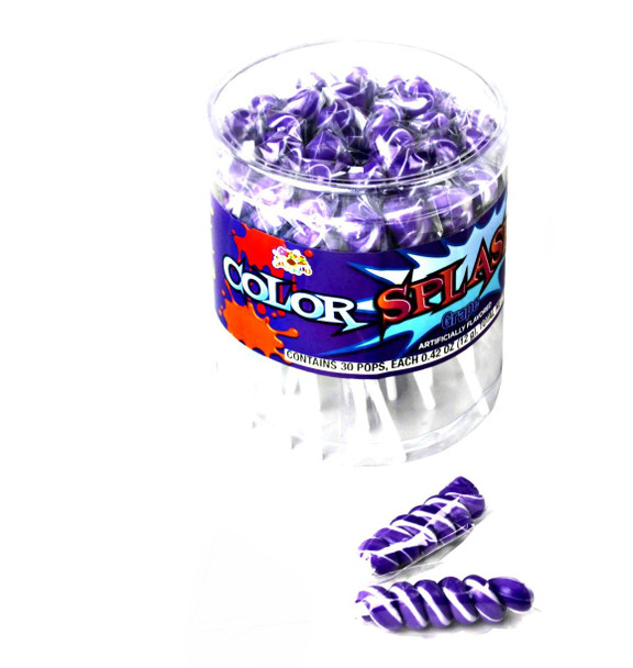 Purple  Twist Lollipops Grape 30 Piece 6 Count