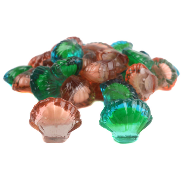 Image of 3D gummy seashells shells illuminated
