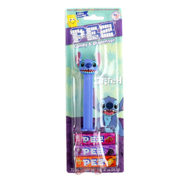 12 blue Pez Stitch Disney candy dispensers, individually wrapped with candy refills.