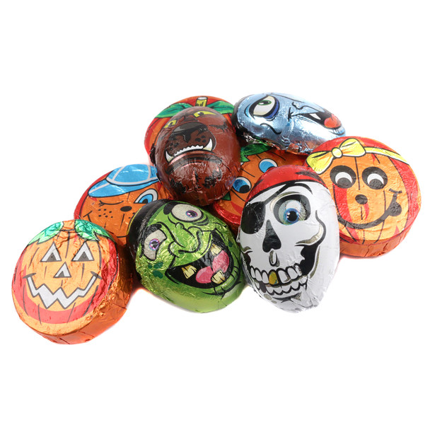 Palmer Tricky Treat Halloween Mix, assorted spooky-themed milk chocolate shapes, colorful foil-wrapped candies, approx. 60 pieces.