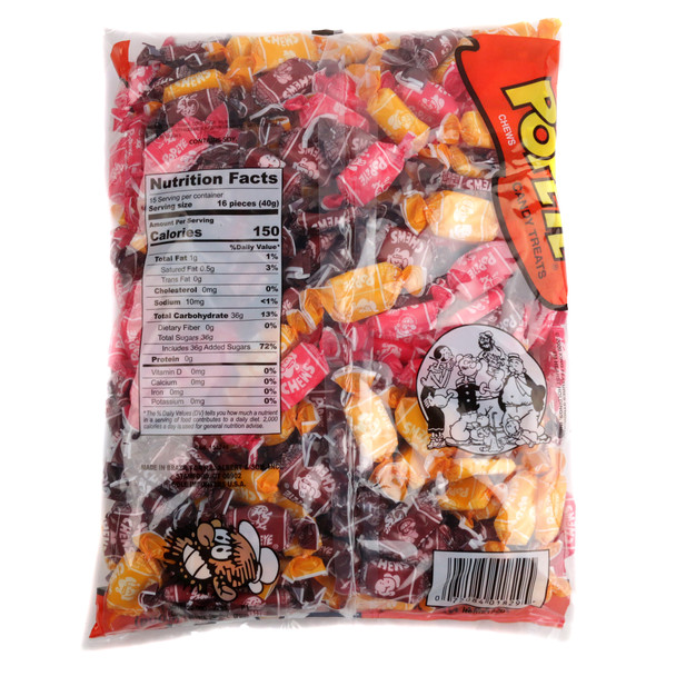 Albert's Popeye Candy Fruit Chews, 240 individually wrapped chewy fruit-flavored pieces, assorted bright colors.