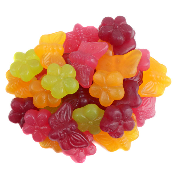 image of gummy flowers butterflies easter basket candy 