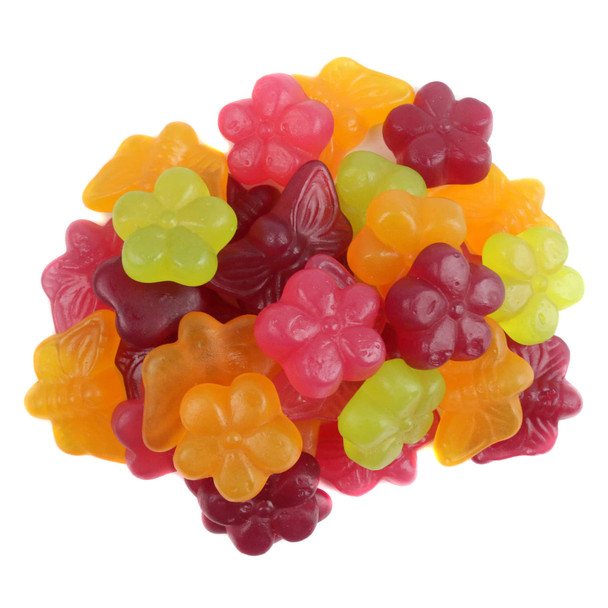 image of gummy flowers butterflies easter basket candy 