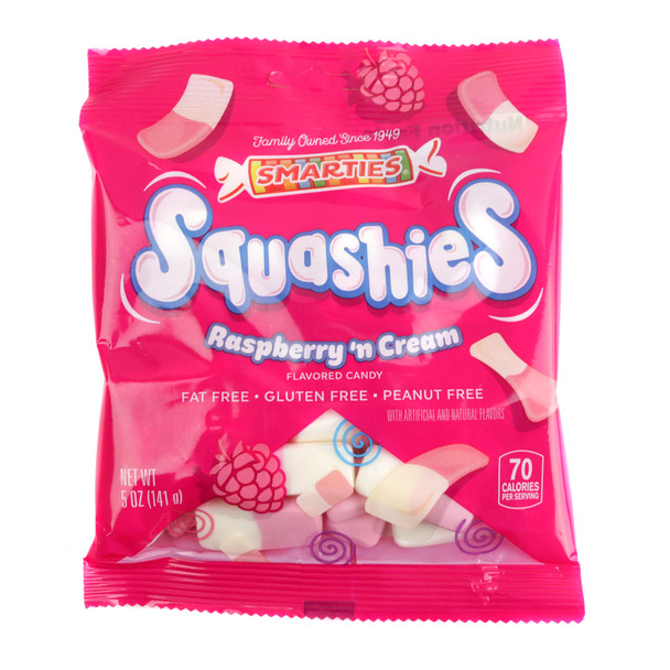 image of smarties squashies raspberry and cream candy bags