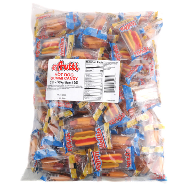 image of gummy hot dog novelty candy efrutti food