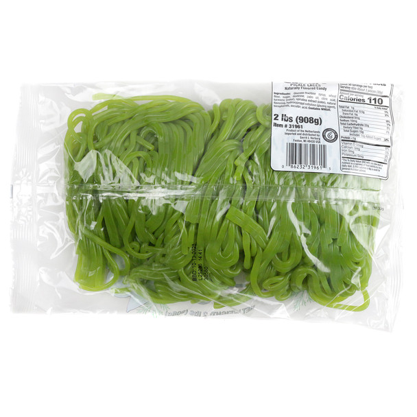 image of dill pickle licorice laces candy