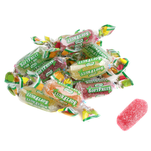 image of vidal soft fruit gummy candy individually wrapped