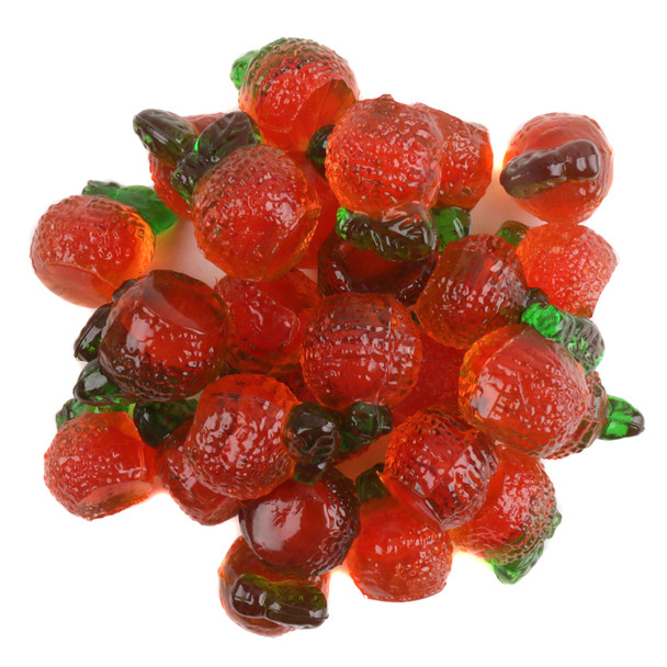 3D Gummy Lychees, realistic white and pinkish lychee shapes, soft chewy texture, approximately 120 pieces per pound.