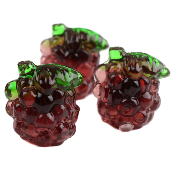 Purple 3D Gummy Grapes, round and plump, 110 pieces per pound, translucent candy.