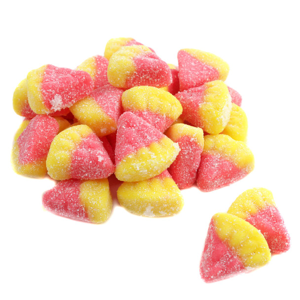 image of pink lemonade gummy slices sour candy