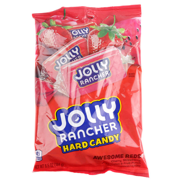 1 Bag of Jolly Rancher Awesome Reds hard candy all red. Watermelon, cherry, strawberry, fruit punch flavors.