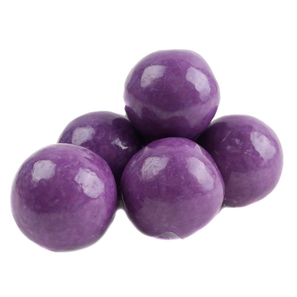 bulk purple grape gumballs on a party dessert table, ideal for monochrome or purple-themed events