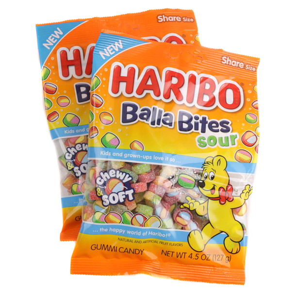 aribo Sour Balla Bites have a sour sugar-coated chewy exterior and the soft cream-flavored center.