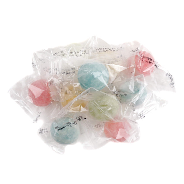 Rose Brands assorted powder-filled sour hard candy balls clear wrappers