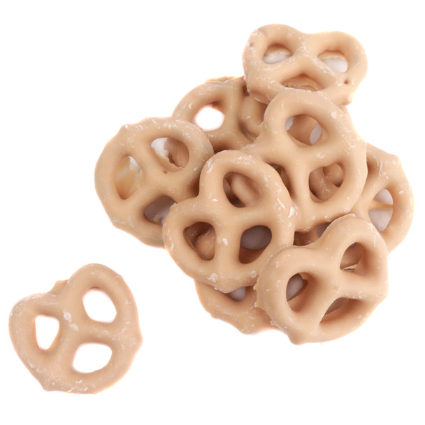 Maple pecan yogurt coated pretzels served as a sweet and salty autumn party snack