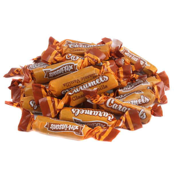 Individually wrapped Atkinson vanilla chewy caramel candies