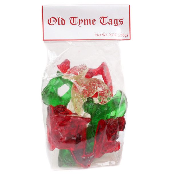 Clear bag filled with festive Christmas barley toy candies by Melville Handmade