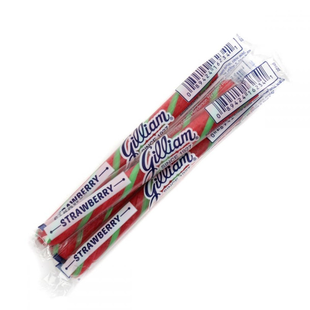 Gilliam Old Fashioned Strawberry Stick Candy, 80 beautifully striped red & white sticks, individually wrapped.