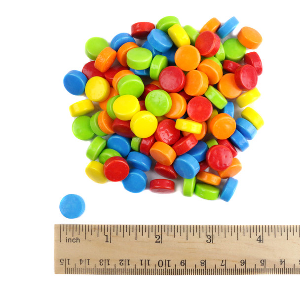 Small, vibrant rainbow Pucker Ups Sour Candy. Tangy pressed candies, ideal for vending machines.