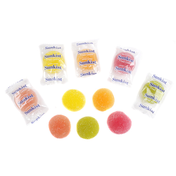 image of sunkist fruit gems wrapped bulk candy jelly belly gluten free vegan dye