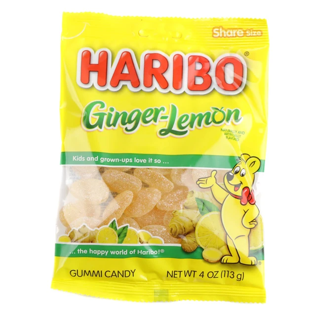 Haribo Ginger Lemon Gummies 4oz Bag