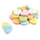 Large Rito Conversation Hearts, pastel colors, with 'Be Mine' phrases. Approx 160 pieces per pound, classic Valentine's candy.